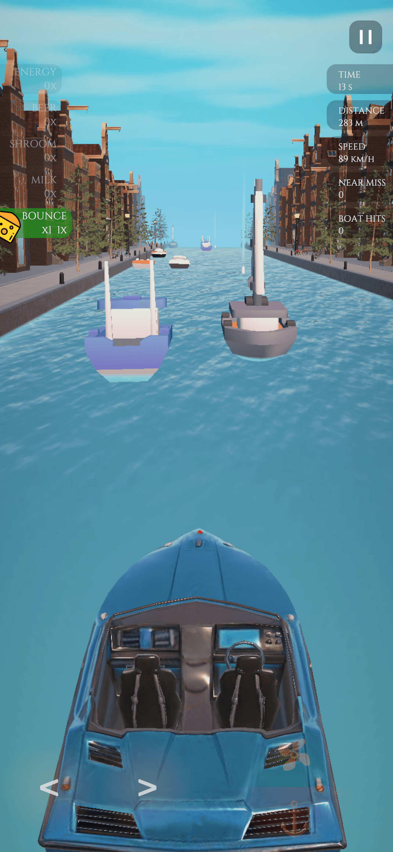 89 km/h in a 10-meter canal. Fine.